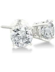 1 1/2ct Round Diamond Stud Earrings in 14K White Gold