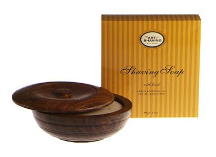 Shaving Soap with Wooden Bowl Lemon