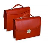 Underwood UN\2100 Leather Attache Executive Briefcase In Leather w\ Rear Pocket