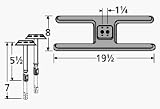 Burner Asmby, H Twn 1.25 , Ci, 19.5 X 8; Amberlight, Arkla, Chg, El Patio, Olympia, Kenmore, Sterling