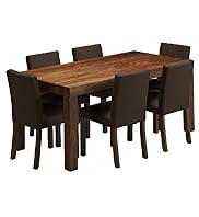 Tiga Dining Table & 6 Mock Suede Dining Chairs Set