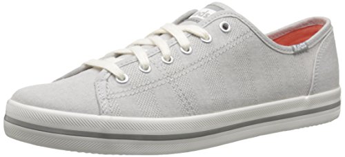 Keds Womens Kickstart Chambray Stripe Fashion Sneaker Drizzle Gray