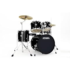 Tama S50H5-BK Swingstar Schlagzeuggarnitur mit 50,8 cm (20 Zoll) Bassdrum inkl. Meinl HCS-1318 Beckenset, schwarz