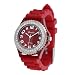 Geneva Platinum CZ Accented Silicone Watch, Small Face