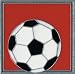 Red Soccer Ball Leather Luggage Tag