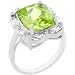 J Goodin R07926R-C45-05 White Gold Rhodium Bonded Ring with a Prong Set Large Apple Green CZ Framed with 8 Clear Marquise Cut Prong Set CZ in Silvertone