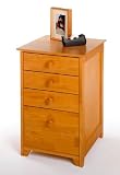 Honey Pine Finish Home Office 4 Drawers File Cabinet