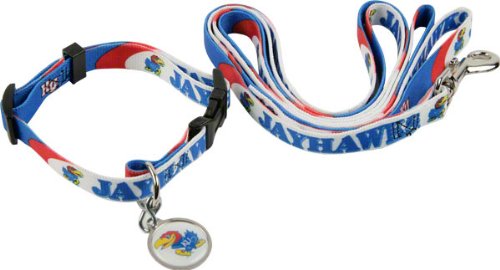 Kansas Jayhawks Dog Collar & Leash Set