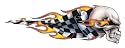 Pilot Automotive LT-00420 Checkered Skull Right Graphic Lethal Threat Decal