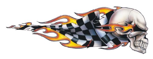 Pilot Automotive LT-00420 Checkered Skull Right Graphic Lethal Threat Decal