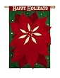 Poinsettia 30" x 44" Applique House Flag