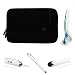 Microsuede BLACK with BLACK Edge and Rear Pocket Carrying Sleeve For ACER Iconia Tab A Series Tablet A200 & A500 & A501 & A510 + Includes a BLUE Crystal Clear High Quality HD Noise Filter Ear buds ( 3.5mm Jack ) + Includes a Professor Pen 3 in 1 Red Laser Pointer / LED White Light / Stylus / White Pen