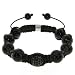 10mm Black Crystal Disco Ball Dia-Cut Adjustable Bracelet