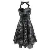 Neckholder-Kleid MINI DOTTED DRESS black/white