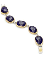 GURHAN "Elements" Silver and Gold Lapis Amorphous Gold Link Bracelet