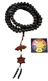 Traditional Dark Wood Buddha Carving 108 Prayer Beads Mala, Buddhist Beads, Tibetan Mala