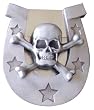 Mens "Horseshoe Skull" Lighter Metal Belt Buckle