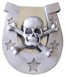 Mens "Horseshoe Skull" Lighter Metal Belt Buckle