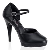 4.5 Inch Stiletto Heel D'Orsay Style Platform Pump (Black Leather;14)