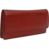 TUSK LTD Donington Gold Gloss Gusseted Clutch Wallet (Red)