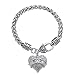 Fusicase Charm Bling Crystal Sparkle Rhinestone Silver Steel Chian Cute Love Hearts Metal Pandent Family Member Bracelets Gift Jewelry(Little Sister)