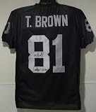 Tim Brown Autographed/Hand Signed Oakland Raiders Jersey w/''Commitment to Excellence''