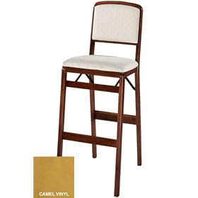 Rushmore Folding Bar Stool Set Cherry Camel Vinyl by Home Decorators Collection
