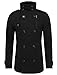 Tom's Ware Mens Stylish Fashion Classic Wool Double Breasted Pea Coat TWCC06-08-BLACK-US L