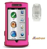 Rubberized Plastic Protector Phone Cover Case Hot Pink For Garmin-Asus Nuvifone G60
