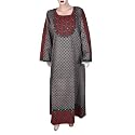 Damenmode in großen Büsten Langarm Denim Kaftan Büste 111 Cms (L/44)