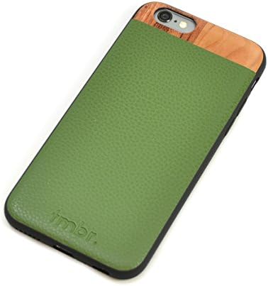 Green Leather & Wood Apple iPhone 6 Case, Tmbr. iPhone 6s Leather Case, iPhone 6 Case Wood & Leather