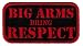 Big Arms Bring Respect Embroidered Iron-On Weightlifting Emblem Muscular Biceps Nametag