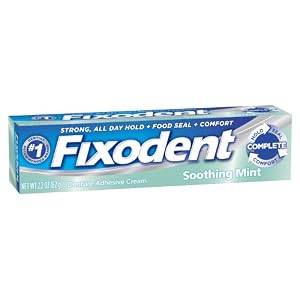 Fixodent Complete MultiCare Denture Cream, Soothing Mint - 2.2 oz (Pack of 4)