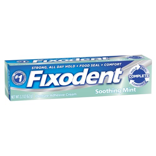 Fixodent Complete MultiCare Denture Cream, Soothing Mint - 2.2 oz (Pack of 4)
