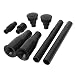 uxcell Plastic Garden Waterfall Fountain Nozzle Head Set 4 Shapes Black