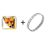 Pugster Red Fox Italian Charm Bracelet