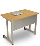 OFM 55139-MAPLE & SILVER Modular Computer/Privacy Table 24 x 36 Inches - Maple and Silver