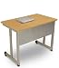 OFM 55139-MAPLE & SILVER Modular Computer/Privacy Table 24 x 36 Inches - Maple and Silver