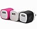 Wall Charger, OKRAY [3-Pack] 5V/1AMP 1-Port USB Wall Home Travel Charger Plug Power Adapter For iPhone 6/6 plus 5S 5 4S,Samsung Galaxy S6 S5 S4 S3,HTC One M8 M9,LG G2 G3,Blackberry,Motorola And More(Black White Rose Pink)