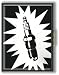 Womens Hand Made Retro BLACK AND WHITE SPARK PLUG cigarette case