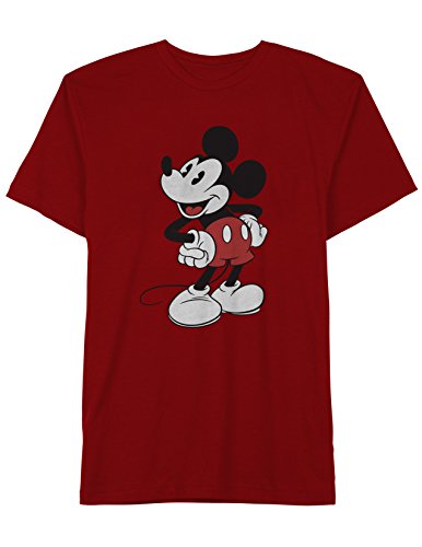 Mickey Mouse Disney Officially Licensed Posing Sassy Adult Mens T-Shirt Red