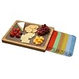 Seville Classics Bamboo 16-1/2-Inch by 13.4-Inch Cutting Board, 7-Multi-Color Mats