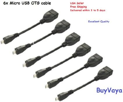 6 Pack Micro USB OTG Cable ((Universal : Nexus, Lg, Fire, Samsung, Blackberry Htc ..Etc)