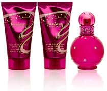 Fantasy by Britney Spears 3 Piece Set Includes: 1.0 oz Eau de Parfum Spray + 1.7 oz Work Your Magic Body Souffle + 1.7 oz Caught in a Spell Shower Gel