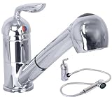 Chrome 1 Hole/Lever Pull-Out Hose Kitchen Sink Faucet