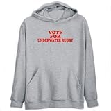 Hoodie Mens Heather Gray  VOTE FOR Underwater Rugby  Sports XSmall