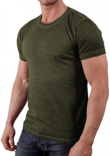 Wicked Quick Lightweight Oil Wash Crew Neck tee-Military Green Oil-L