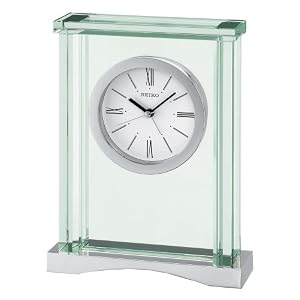 Seiko Bedside Alarm Clock Silver-Tone and Glass Case #QHE051SLH by Seiko