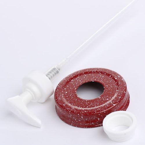 Create Your Own Vintage Soap Pump Kits with Red Speckled Metal Lid- 2 Sets