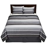Home Grey Stripe Comforter Set - Cal King